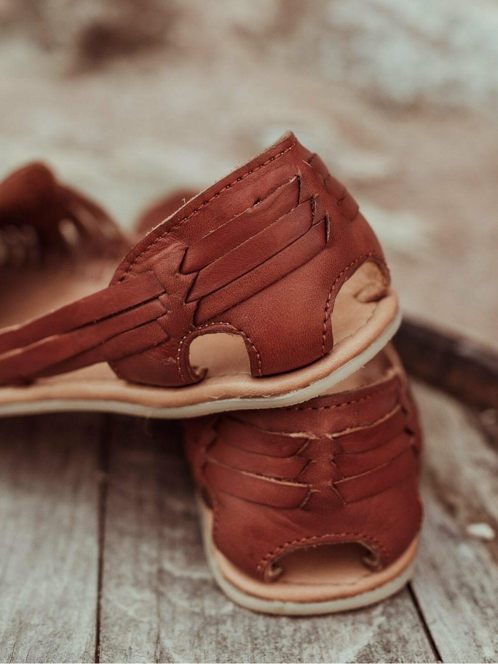 Woven Leather Barefoot Huarache Sandals - Picture 8 of 8